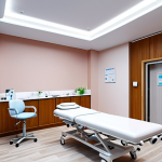**

A modern, clean medical clinic in Russia with diverse patients (international and local) consulting with doctors via telemedicine on screens. There's subtle branding emphasizing personalized treatment plans and 24/7 support, and wellness elements like a spa in the background. The scene should feel high-tech and reassuring.

**