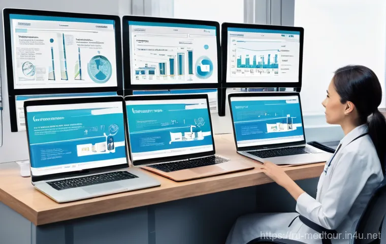 의료관광코디네이터 해외의 사례 연구 - **Prompt 1: Navigating the Labyrinth of Medical Information with a Coordinator**
    "A wide shot of...