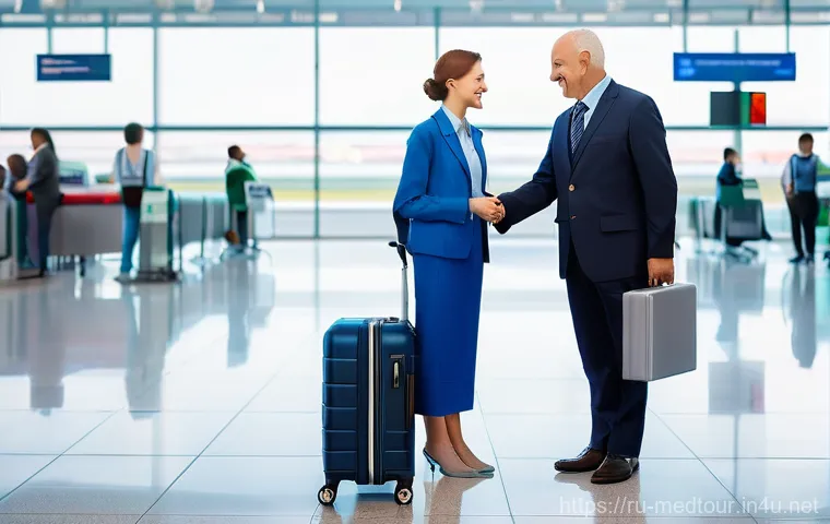 의료관광코디네이터 해외의 사례 연구 - **Prompt 1: Navigating the Labyrinth of Medical Information with a Coordinator**
    "A wide shot of...